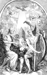 En satir på altartavlan av Kent i St Clement Danes Church, Westminster, 1725