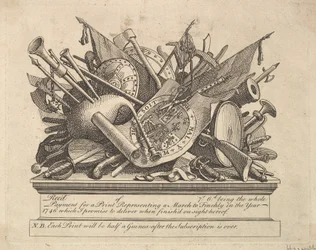 A Stand of Arms, Musical Instruments, etc., mars 1749-50.