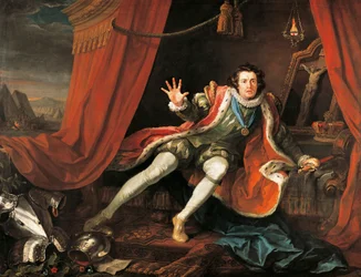 Skådespelaren David Garrick (1717-1779) i titelrollen som Richard III, av William Shakespeare (1564-1616), av William Hogarth (1697-1764), olja på duk
