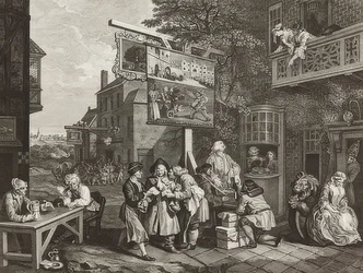 Fyra utskrifter av ett val / De allmänna valen. Blad 2: Sök efter röster. 1757