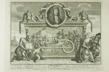Frontispiece, plansch en från Hudibras