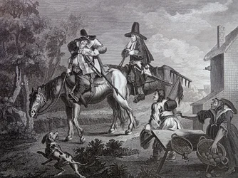 Frontispice till Samuel Butlers "Hudibras"