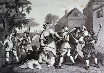 Frontispice till Samuel Butlers "Hudibras"