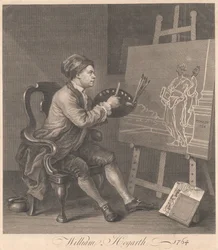 Hogarth målar den komiska musan