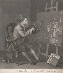 Hogarth målar den komiska musan