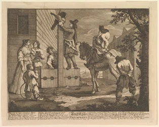 Hudibras Triumphant Tolv Large Illustrations for Samuel Butlers Hudibras, Plate 4, 1725-68.