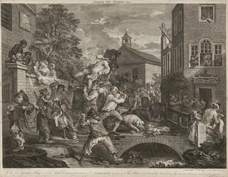 Humors of An Election (uppsättning om fyra) (gravyr)