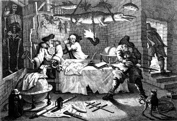Illustration från dikten Hudibras, av Samuel Butler, 1726.
