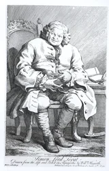 Porträtt av Simon Fraser, Lord Lovat (ca 1667-1747) 25 augusti 1746