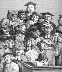 Forskare vid en föreläsning, 20 januari 1736-37