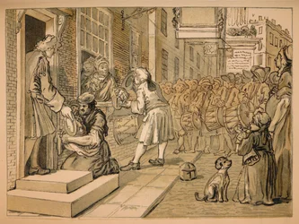 Skiss för industri och sysslolöshet - tavla VI, 1747