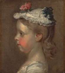 Studie av ett flickhuvud, ca. 1745.