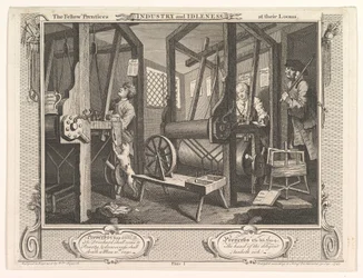 The Fellow Prentices at their Looms Industry and Idleness, skylt 1, 30 september 1747.