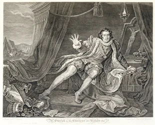 Skådespelaren David Garrick i rollen som Richard III, 1746
