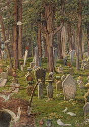 Den sovande staden: kyrkogården i Pera, Konstantinopel, 1856 - 1888 (akvarell på papper)