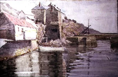 Hamninloppet, Polperro (akvarell på papper)