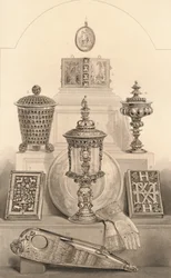 Reliker associerade med drottning Elizabeth, 1886