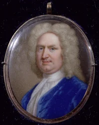 Miniatyr av Georg Friedrich Händel (1685-1759) (emalj på koppar)
