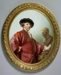 Porträtt av Joshua Reynolds (1723-92) 1786 (emalj på koppar)