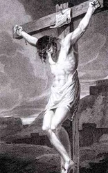 Korsfästelsen, ur "The History and Life of Our Blessed Lord and Saviour Jesus Christ", av pastor J. Milner, utgiven av B. Crosby.