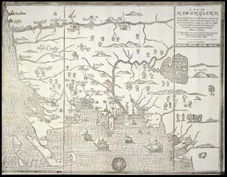 En karta över New-England, från "A Narrative of the Troubles with the Indians", William Hubbard och John Foster