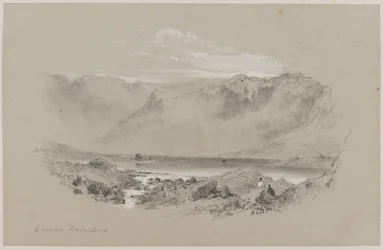 Grasmere, Westmorland (krita och gouache på papper)