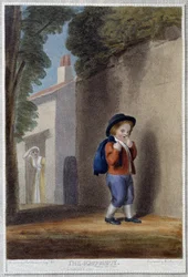 The Schoolboy - i "" The 7 Ages of Man "" av Shakespeare, ill. av W. Bromley, London