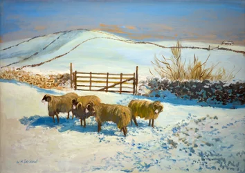 Snö i Yorkshire Dales (olja ombord)