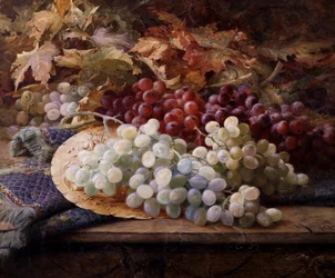 Röda och vita vindruvor. Målning av William Jabez Muckley (1837-1905) Privat samling.