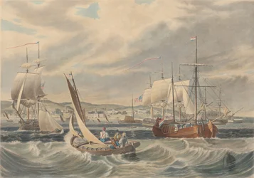 View of the New York Quarantine, Staten Island, publicerad 1833.