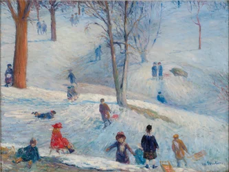 Sledding, Central Park, 1912