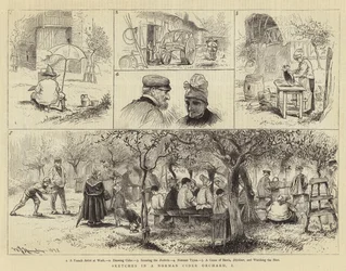 Skisser i en cidergård i Norman, I