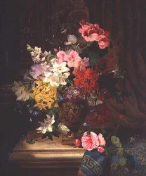 Ett stilleben av blommor
