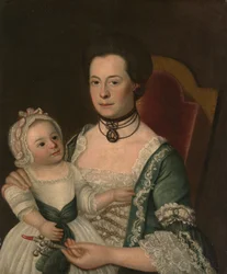 Mrs. Jacob Hurd och barn, ca. 1762.