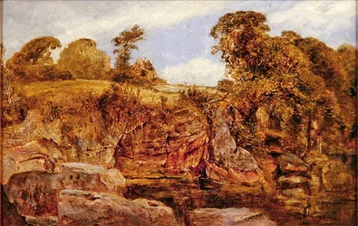 Nära Roslyn Castle, Skottland (olja på panel)