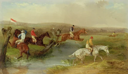 Steeplechasing: The Brook (olja på duk)