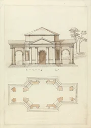Townsends byggnad i Rousham, Oxfordshire: Höjd och plan