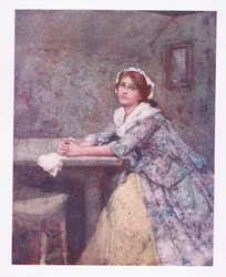 Hans underbara dotter, vackrare i sina tårar (färg litho)