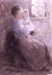 Julie och Louise (akvarell på papper)