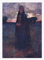 Hon bara kvar av allt ofarligt tåg, den sorgliga historikern av den eftertänksamma slätten (färg litho)
