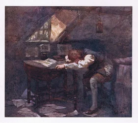 Du källa till all min lycka och all min ve, du fann mig först fattig, och håller mig så (färg litho)