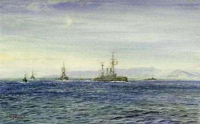 HMS "Albemarle", i Firth of Moray (Skottland), en triangelformad ingång till Nordsjön, detta krigsfartyg tjänstgjorde under första världskriget som patrullbåt för kanalflottan och tjänstgjorde sedan som isbrytare för att hjälpa Archangel 1916