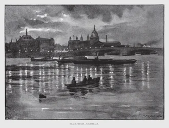Blackfriars, Nightfall (litho)