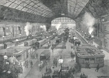 Cannon Street Station - Natt, 1891