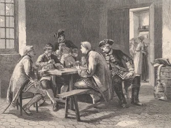Soldiers Playing at Cards, från Illustrated London News, 4 maj 1861