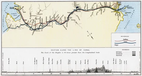 Plan över Panamakanalen, sent 1800-tal.