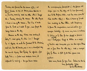 Brev från William Makepeace Thackery till TW Gibbs, 12 september 1851.