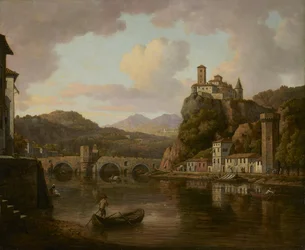 Slott vid floden Rhône, Frankrike