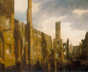 "Ruinerna av Pantheon på Oxford Street efter det katastrofala livet den 14 januari 1792", 1792