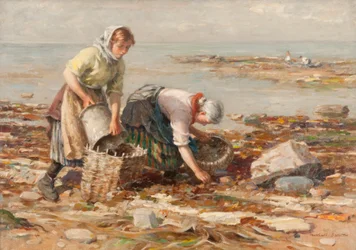 Mussel Gatherers (olja på duk)